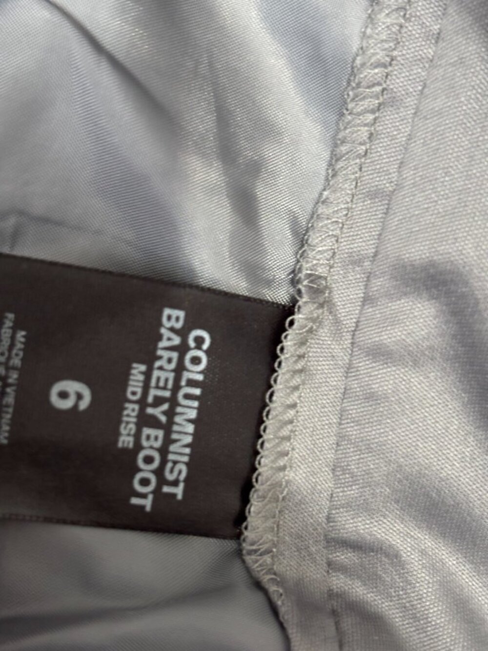 Express Columnist Barely Boot Dress Pants Womens Size 6 Gray Pink Check Trousers - Picture 4 of 6